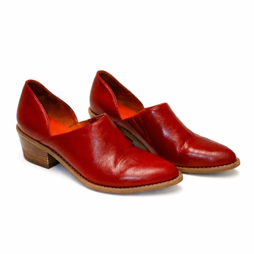 Cynthia Rowley Red Leather Slip-On Block Heel Shoes | D’Orsa shoes size: 10 - Picture 1 of 7